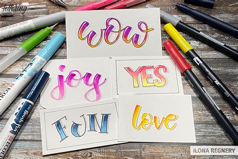 Ombre lettering - 5 amazing techniques to blend colors