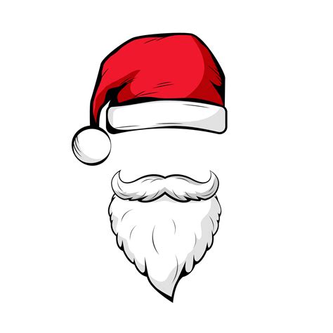 Santa claus mask, Christmas party face with beard and hat 4685024 ...