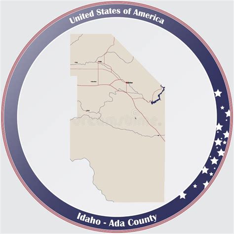 Map of Ada County in Idaho stock vector. Illustration of cartography ...