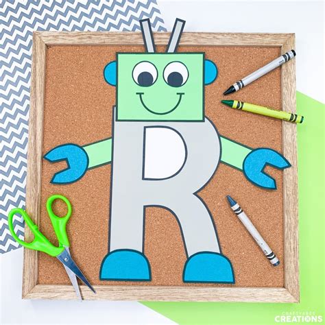 Letter R Craft Patterns Robot Craft Alphabet Crafts Uppercase Letter ...