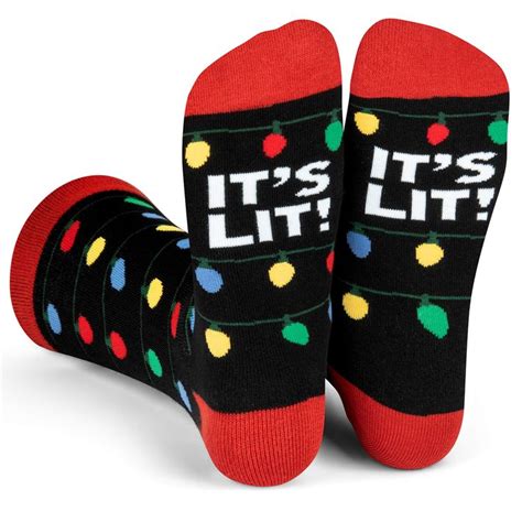 Funny Christmas Socks For Men & Women (It's Lit, Jolly Santa, Gnomes ...