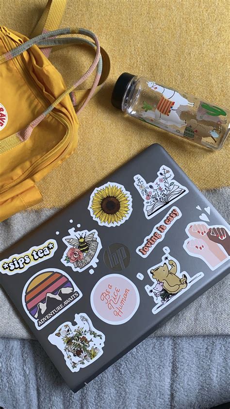 Yellow & Pink Laptop Sticker Aesthetic | Laptop case stickers, Laptop ...