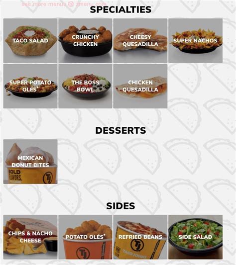 Online Menu of Taco Johns Restaurant, Carroll, Iowa, 51401 - Zmenu