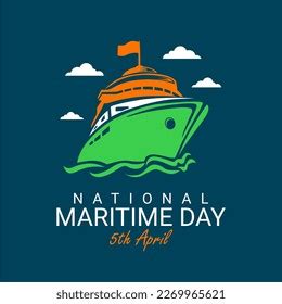 Indian National Maritime Day Poster Template Stock Vector (Royalty Free ...