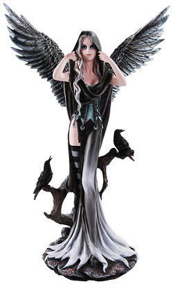 Large Raven Fairy Statue Steampunk Fashion, Gothic Fashion, Raven Spirit Animal, Raven Wings ...