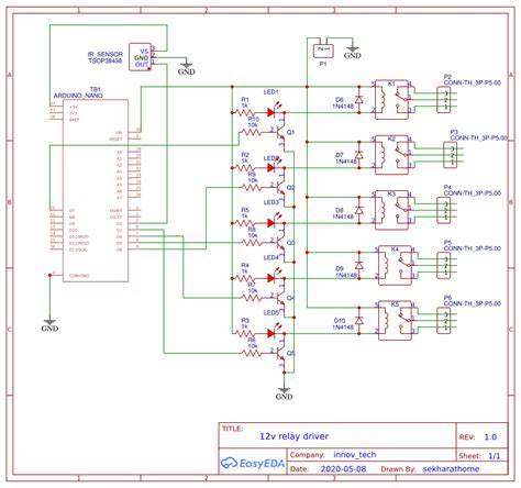 Relay driver circuit - EasyEDA