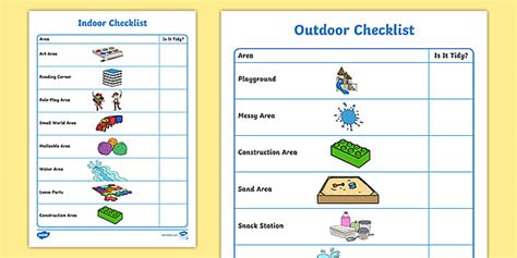 Editable Kindergarten Tidy-Up Checklist (Teacher-Made)