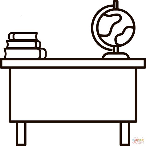 Teacher Desk coloring page | Free Printable Coloring Pages