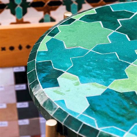 Round Coffee Table Morocan Mosaic Table Morocan Zellig - Etsy