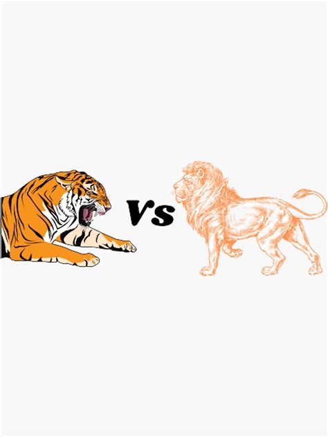 "Tiger vs lion" Sticker by SoniasCreations | Redbubble