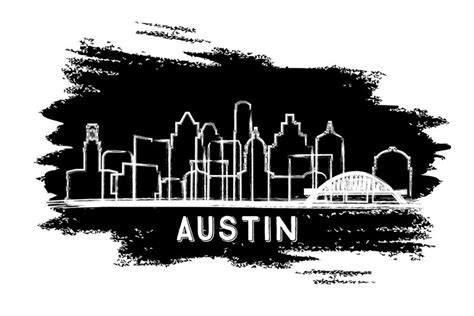 Austin Texas City Skyline Silhouette.