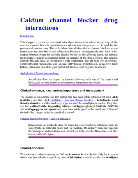 (DOC) Calcium channel blocker drug interactions | Dibakar Das (Pial ...