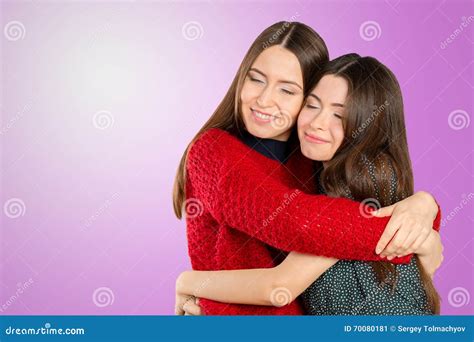 Two Beautiful Sisters Hugging Stock Image - Image of care, friends: 70080181