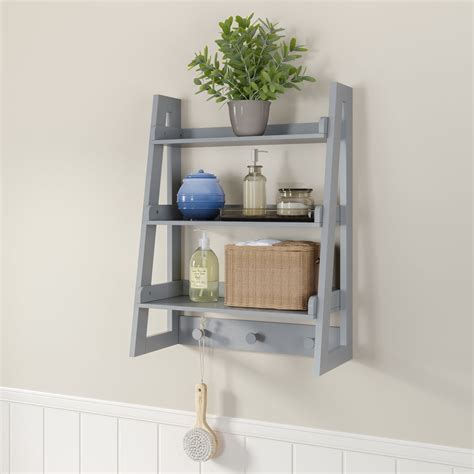 RiverRidge Amery Collection - Ladder Wall Shelf - Gray - Walmart.com