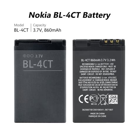 100% bl-4ct Original battery for nokia 5310 2720a 3720 6600f 7310c 6700s 7230 x3 replacement Li ...