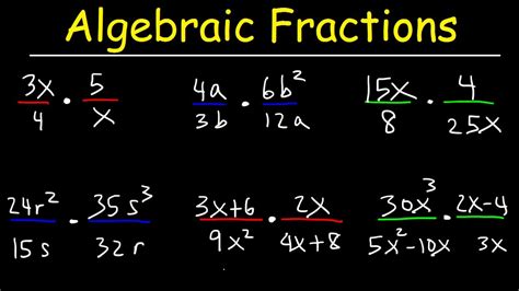 Multiplying Algebraic Fractions - YouTube