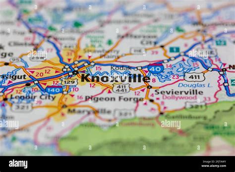 Knoxville tennessee on a map hi-res stock photography and images - Alamy