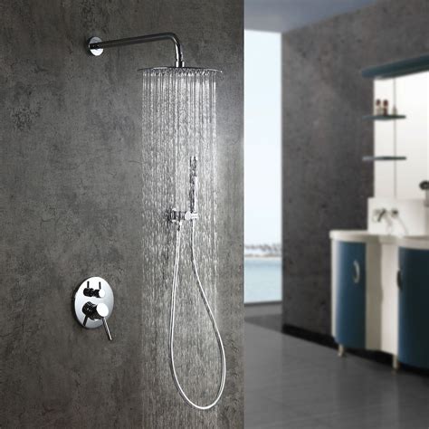 Modern 10" Wall Mounted Rain Shower System with Handheld Shower Set ...