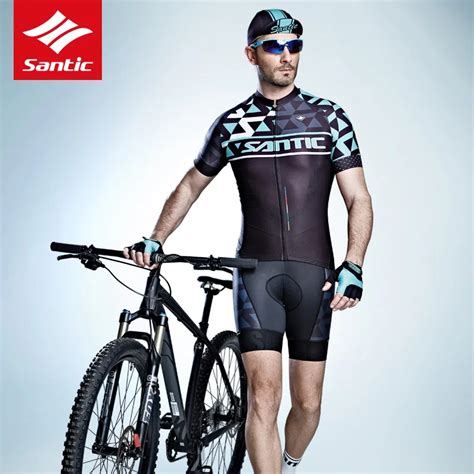 Santic Men's Cycling Short Jersey Pro Fit with Anti slip Sleeve Cuff Road Bike MTB Bicycle ...