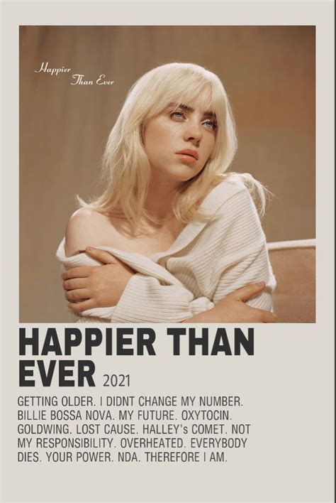 HAPPIER THAN EVER ALBUM COVER POSTER in 2021 | Minimalist music, Music ...