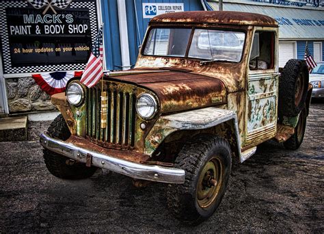 Vintage Willy's Jeep Pickup Truck Photograph by Kathy Clark