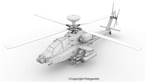 Boeing AH-64 Apache - Polygonish - 3D Model Store