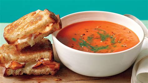 Tomato Soup with Bacon Grilled Cheese Recipe & Video | Martha Stewart