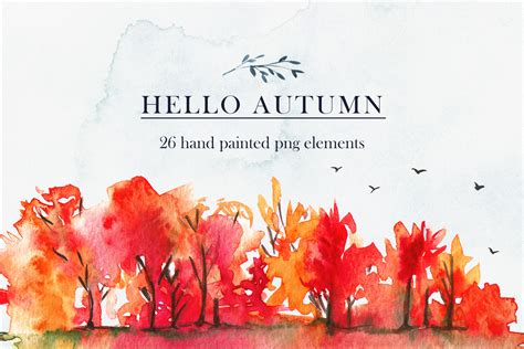 Autumn watercolor set ~ Illustrations ~ Creative Market