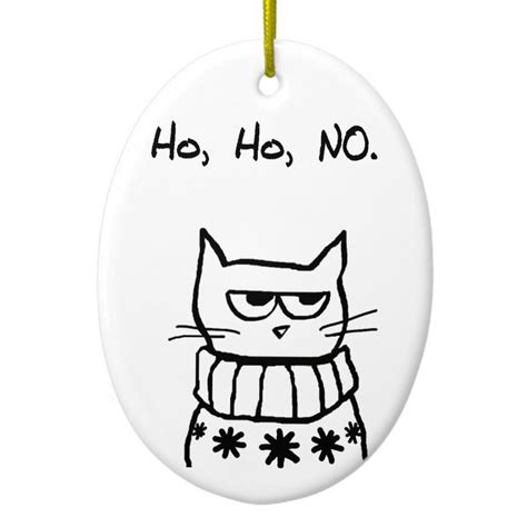 Angry Cat in a Christmas Sweater - Funny Cat Xmas Ceramic Ornament ...