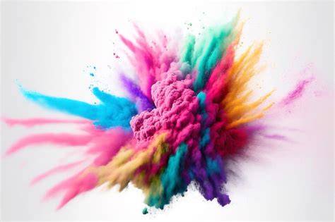 Free Photo | Colorful mixed rainbow powder explosion isolated on white ...