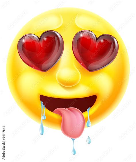 Heart Eyes Emoji Emoticon Stock Vector | Adobe Stock