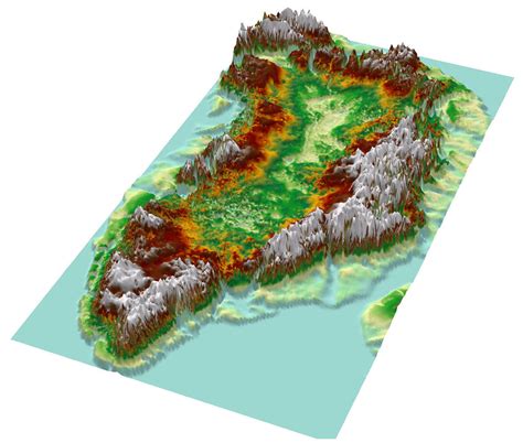 Topographic map of Greenland from bedrock elevation data - Vivid Maps