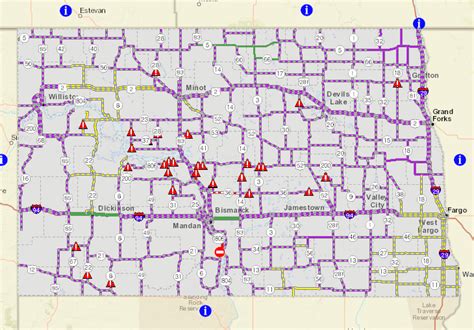 North Dakota Road Conditions Map Dot