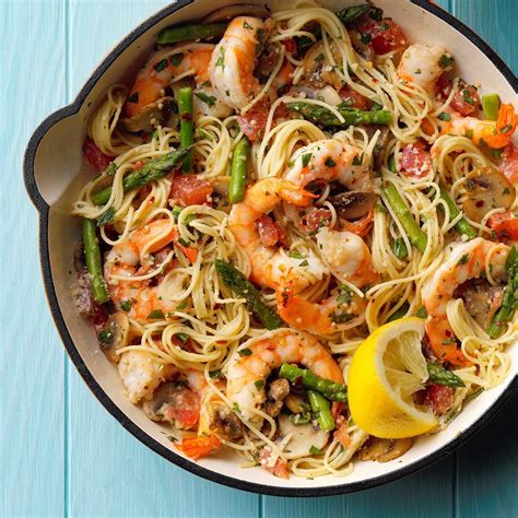 Asparagus 'n' Shrimp with Angel Hair Recipe: How to Make It