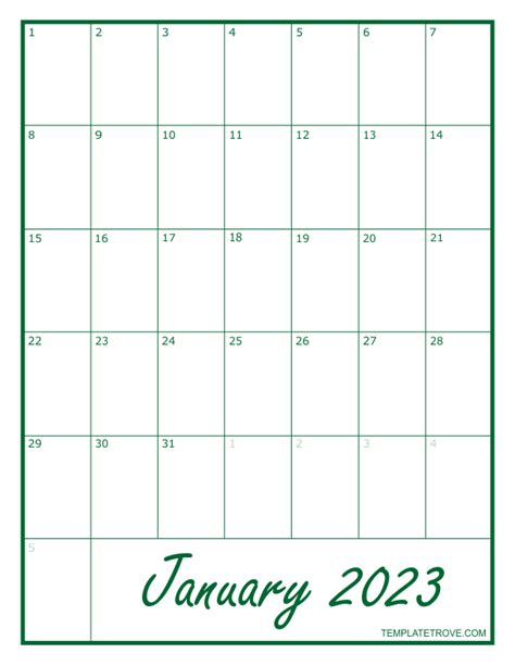 Monthly Calendar 2023 Printable – Printable Template Calendar