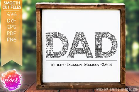 Dad Word Collage - Dad Word Art - SVG File – Debbie Does Design