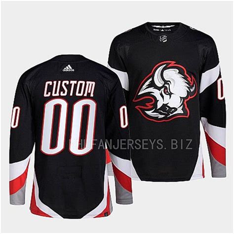 Men's Buffalo Sabres Custom Black alternate 2022-23 Goathead Jersey