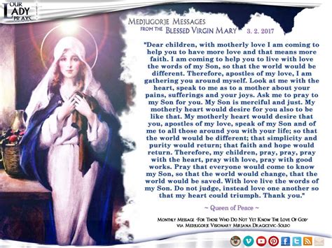 Our Lady Prays – Medjugorje Message from the Blessed Virgin Mary 3.2.2017