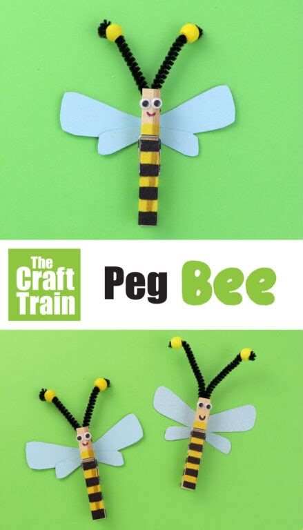 Easy Clothespin Bee Craft - The Craft Train