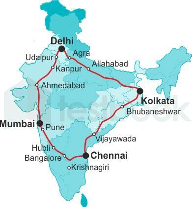 golden quadrilateral super highway - Google Search | India map, Quadrilaterals, Highway