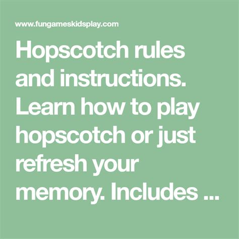 Hopscotch rules and instructions. Learn how to play hopscotch or just ...