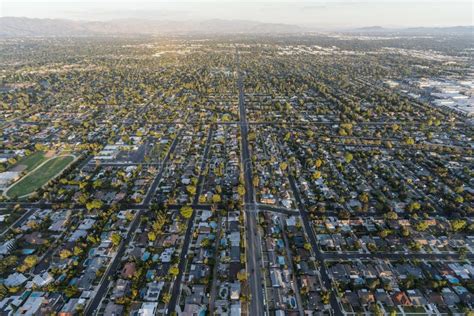 Northridge Homes and Streets Los Angeles California Aerial Stock Image ...