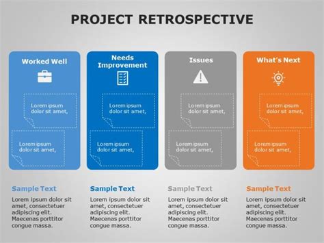 Project Retrospective 03 | Powerpoint templates, Lessons learned ...