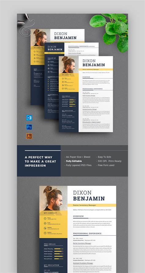 39+ Best Photoshop (PSD) Resume CV Templates (Photo Formats)