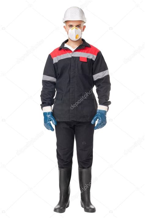 Worker wearing safety protective gear Stock Photo by ©Gladkov 39094955