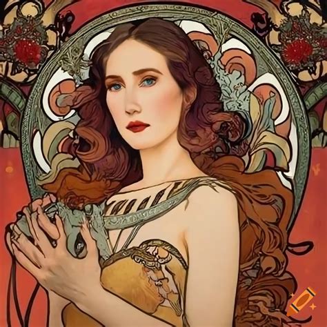 Art nouveau poster of carice van houten in alfons mucha style on Craiyon