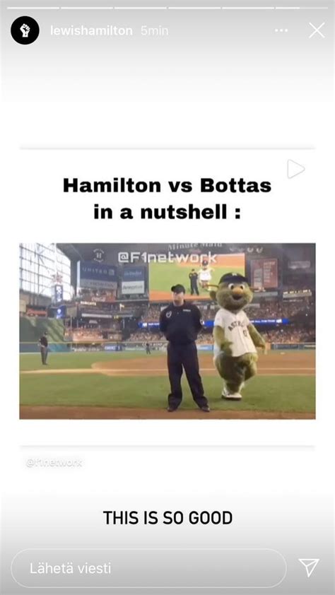 Hamilton instagram story (link for the shared video in comments) : r ...