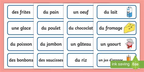 French Food Vocabulary Cards (teacher made)