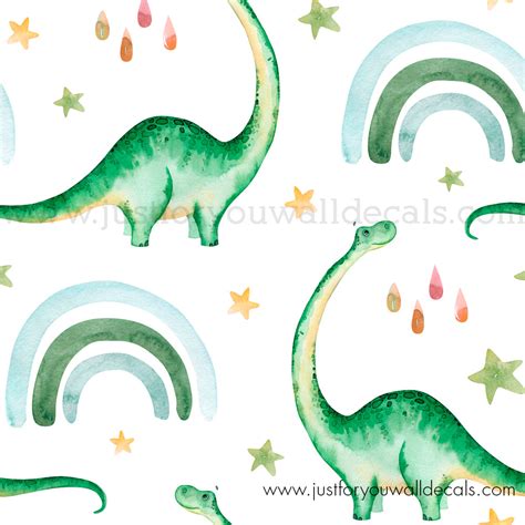 Dinosaur and Rainbow Removable Wallpaper, Boy Nursery Wallpaper – Just For You Wall Decals ...