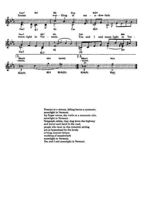 MOONLIGHT IN VERMONT Sheet music | Easy Sheet Music